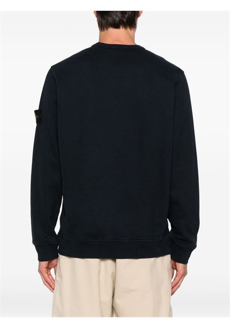 brushed organic cotton fleece sweatshirt man navy STONE ISLAND | K2S15 6100028 S0A20V0020